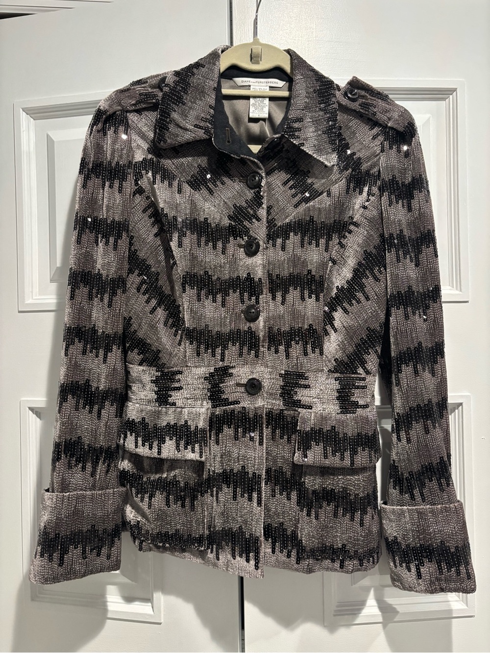 DVF Sequin and Velvet Women's Jacket